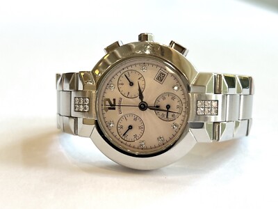 Concord La Scala White Diamond Dial Bezel Chronograph 38mm