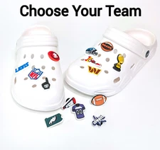 NFL SHOE CHARMS (14 pieces each) Football Accessories Gift (Choose Your Team!)