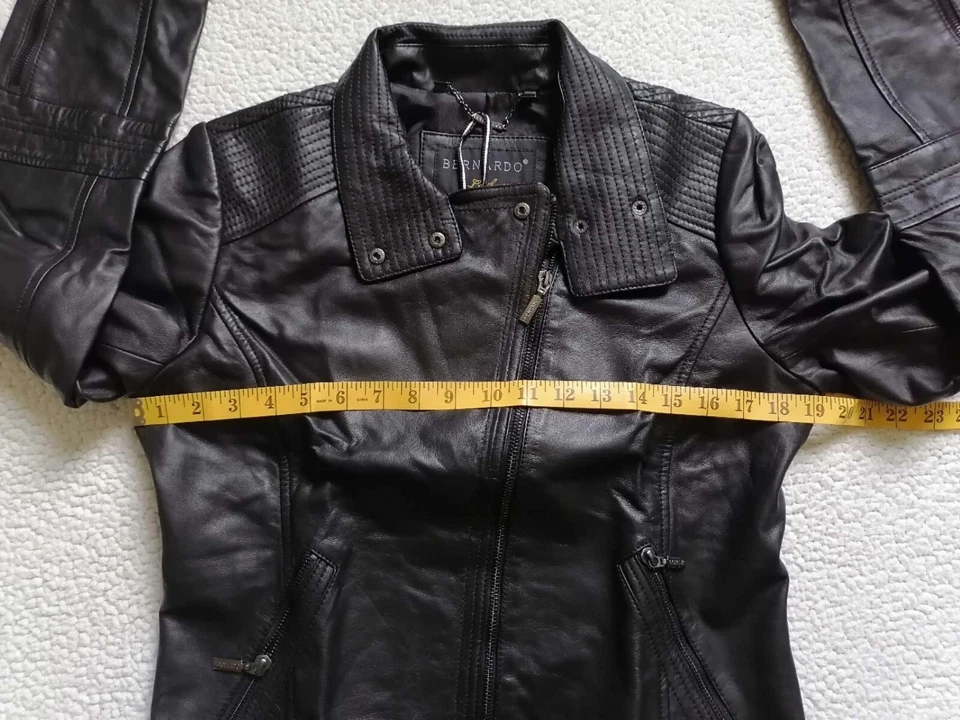 Bernardo Women Leather Moto Jacket In Black, Size M - Image 4 of 4
