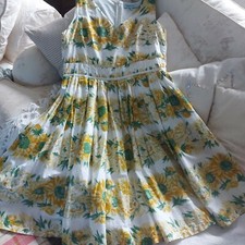 Vintage Dickins & Jones Sunflower Summer Dress Size 12