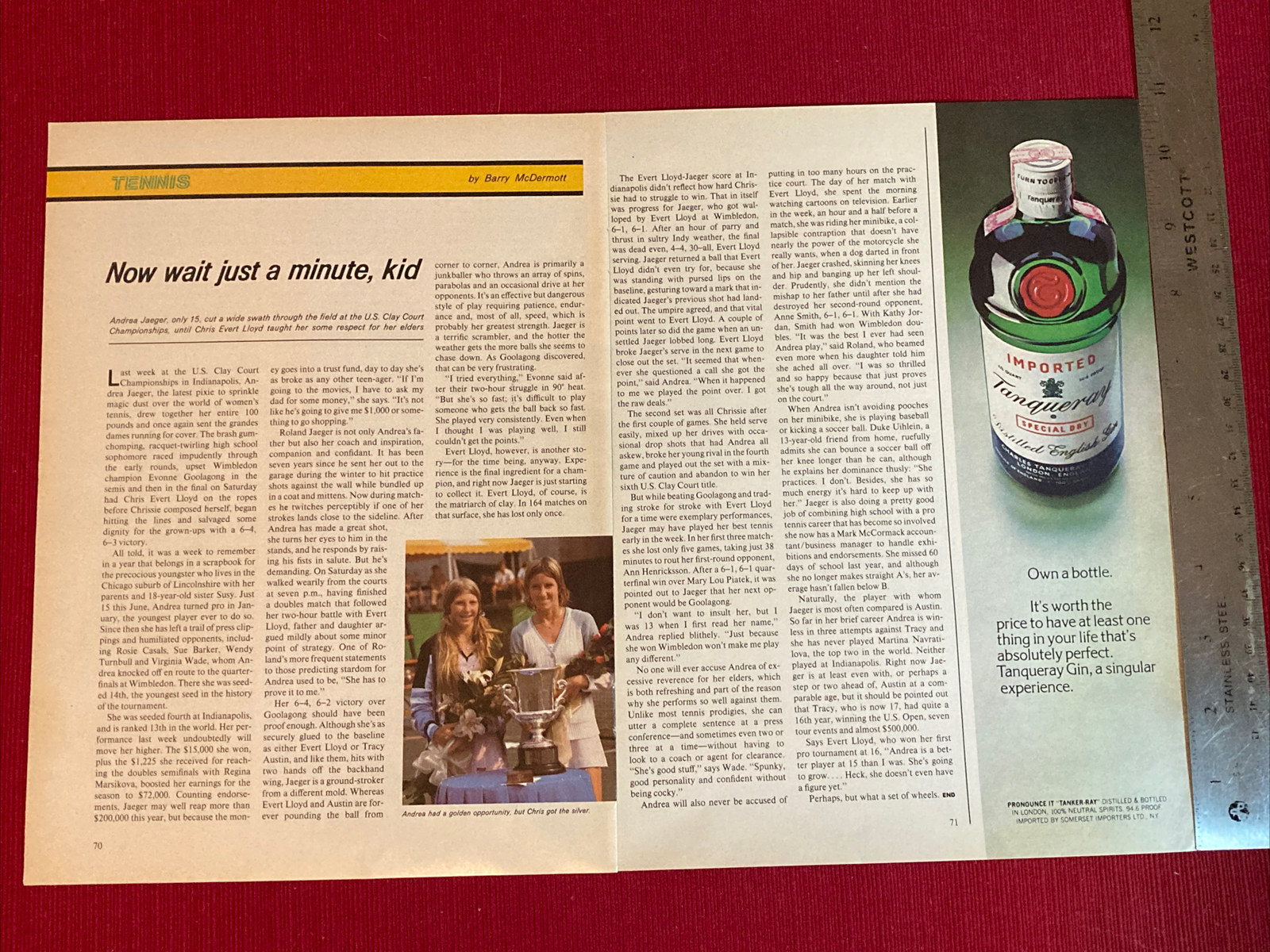 Chris Evert Lloyd Beats Andrea Jaeger 2-page 1980 Print Article - Great To Frame