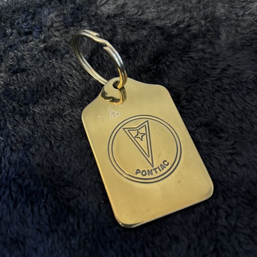 Vintage PONTIAC Logo Solid Brass Lexington Keychain Key Classic Car Firebird 80s - Picture 2 of 5