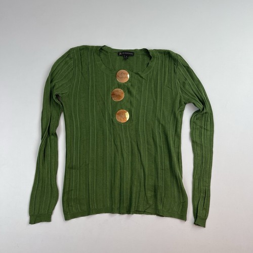 Blusa verde seta Burberry taglia S - Foto 6 di 14