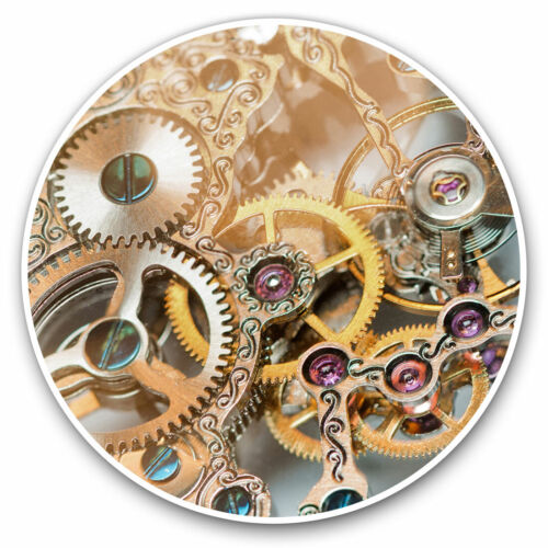 2 pegatinas de vinilo 20 cm - mecanismo de reloj engranajes engranajes regalo genial #24383 - Imagen 1 de 9