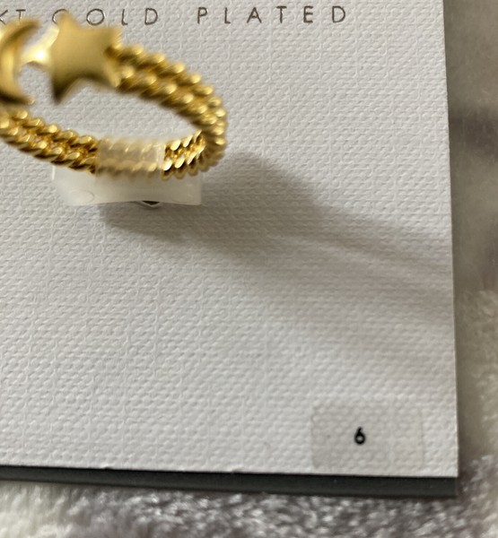 Alternate view of Argento Vivo Women's Sterling Silver 18-kt Gold-plated Ring~star Moon~sz New