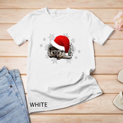 Hipster Hedgehog Christmas Snowflake Unisex T-shirt