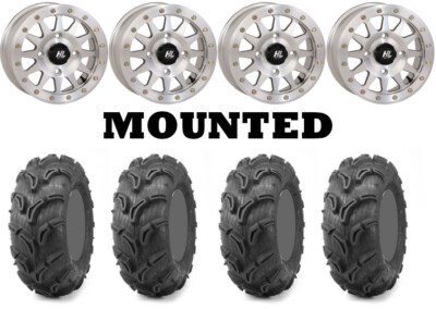 Kit 4 Maxxis Zilla Tires 30x9-14 on High Lifter HLA1 Beadlock Machined POL