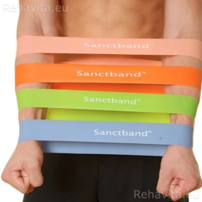 SANCTBAND 4 Level Resistance 9" Loop Bands Yoga Crossfit Exercise Workout Physical Therapy