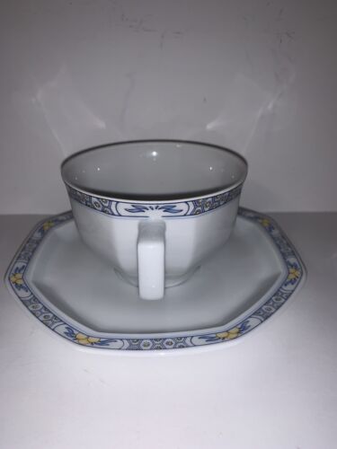 Haviland Limoges White With Blue & Yellow Trim Fine China Tea or Coffee Cup - Picture 3 of 12