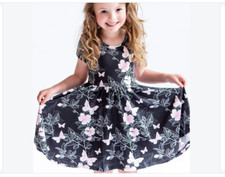 Pink Butterfly- Twirl Dress- Charlie's Project 6-12 Month FINAL Sale