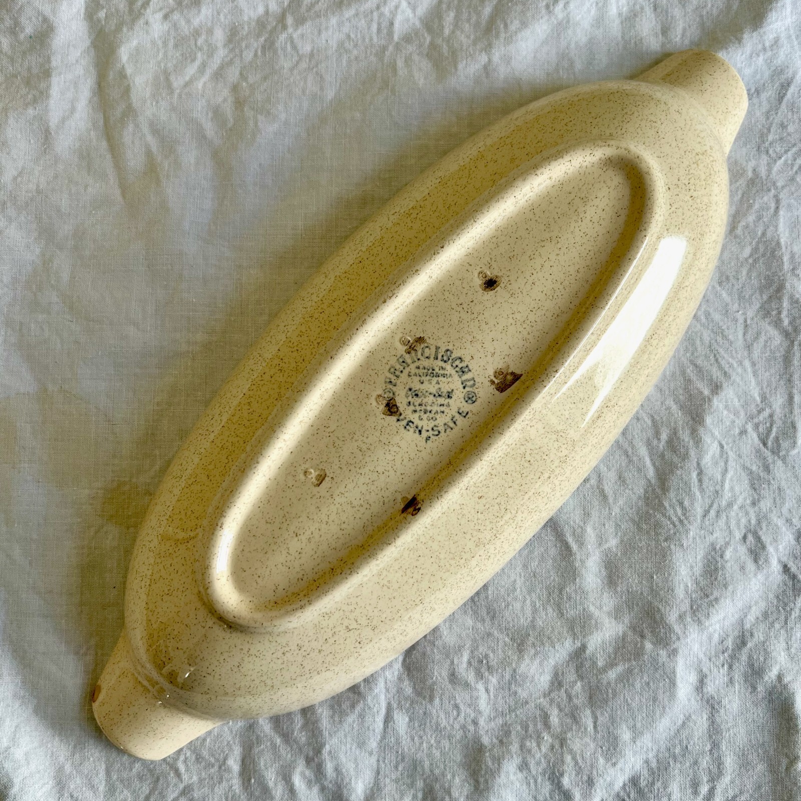 Vintage Franciscan Mushroom Woodlore Oval Relish Dish 12" Serving Boat