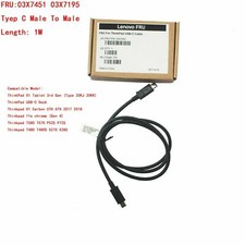 New USB-C Cable Male to Male 1M 03X7451 for Lenovo X1 Carbon 5TH 6TH 2017 2018