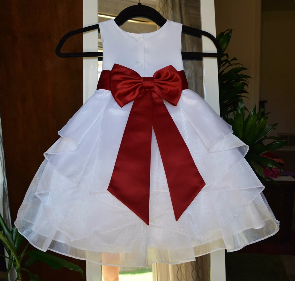 Vestido de organza blanco con flores para niña vestido de desfile junior vestido de cumpleaños niña 4613t  Foto 4 de 4