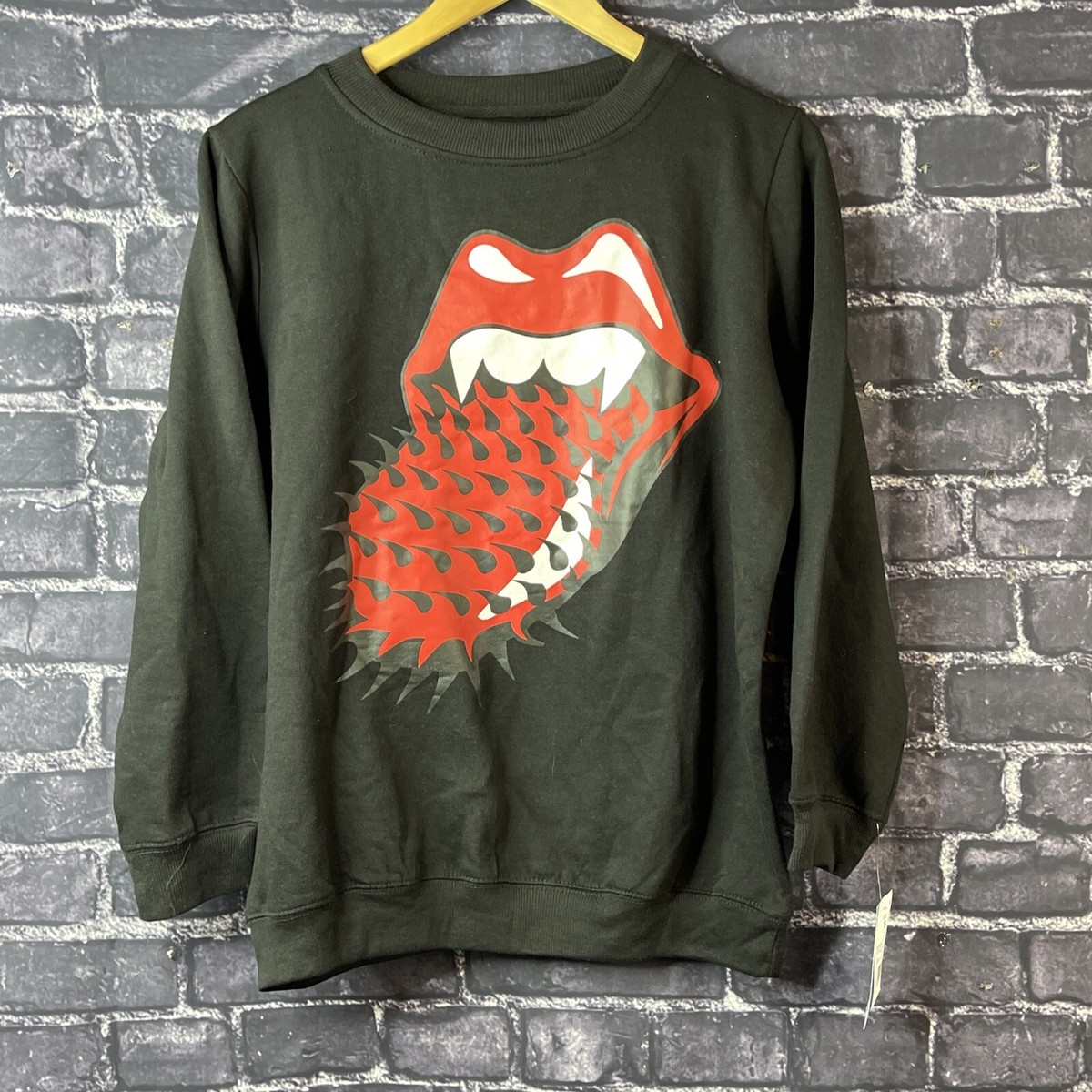 Rolling Stones Women's Small S Graphic Sweatshirt Black Spiked