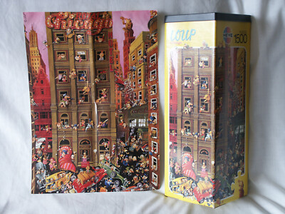 Heye Puzzle Loup Chicago 1500 Pieces Triangular Box, Mini Poster Complete 1991
