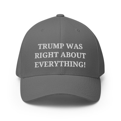Trump Was Right About Everything Hat Flex Fit 45 47 MAGA Cap Embroidered