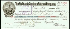 CO $124 DENVER Colorado The Rio Grande Southern Railroad Co. Dec 10, 1914 check