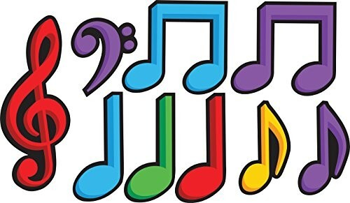 Dancing Musical Notes Party Supplies Assorted Cardboard Set Cutouts 9 pieces - Picture 1 of 5