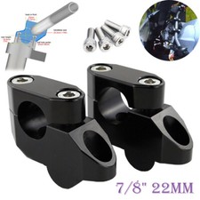 CNC Aluminium Handle Bar Clamp Riser Motorcycle Handlebar Moved Up Black 7/8''