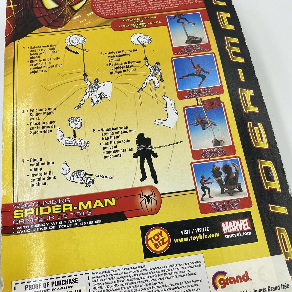 Spider-Man 2 Movie Web Climbing Peter Parker Tobey Maguire Toy Biz