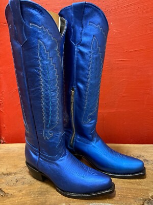 Women's Western Royal Blue Fashion High-Calf Boots Size