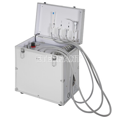 Portable Dental Mobile Delivery Unit Suction Syringe System Air Compressor 4Hole