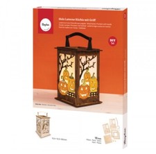 Holz Laterne - Kürbis - Fledermaus - Einhorn - mit Griff DIY