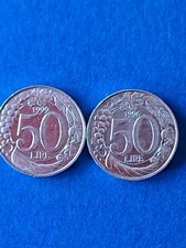 2 monete 50 lire piccole anni   1996-1999 ottime condizioni