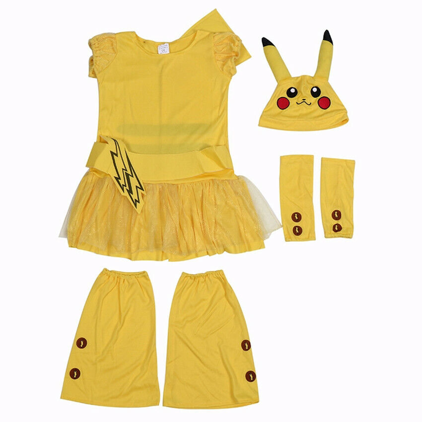 Z-C1-1 Pokemon Pikachu Womens Halloween Dress Fancy Cosplay Cartoon Costume