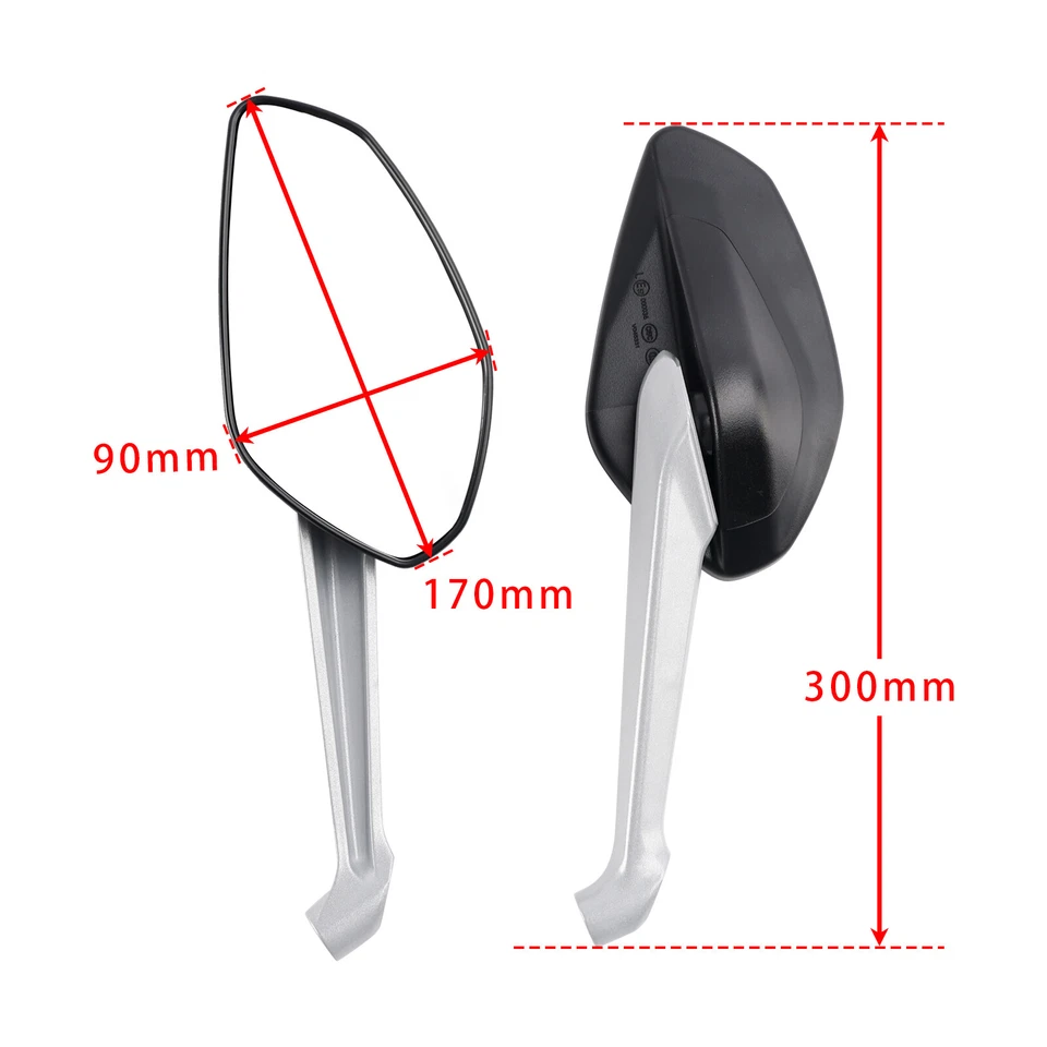 Mirror Set Left & Right For Ducati Monster 1200/S 821/Dark/Stripes 797 14-17 Foto 3 de 4