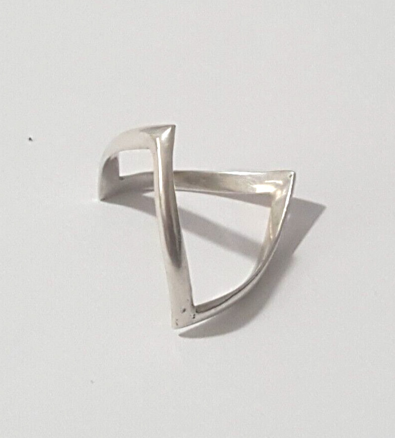 Fabulous Solid Double Wishbone Ring 925 Silver Si… - image 20