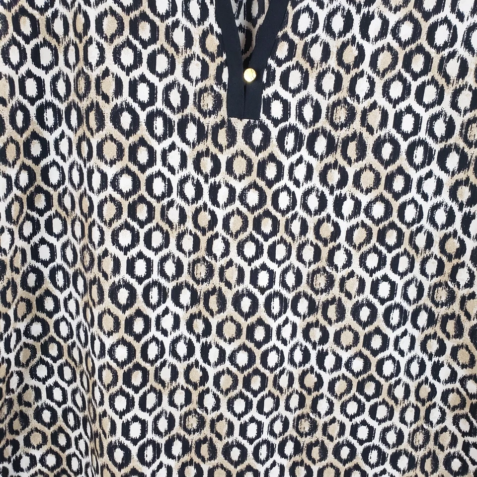 Camiseta sin mangas Ellen Tracy para mujer mediana negra tostada geométrica sin mangas Foto 4 de 4