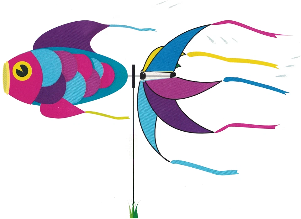 DAMISELA FISH Wind Spinner Patio Diversión Exterior Giratorio Rueda de Viento Foto 3 de 4