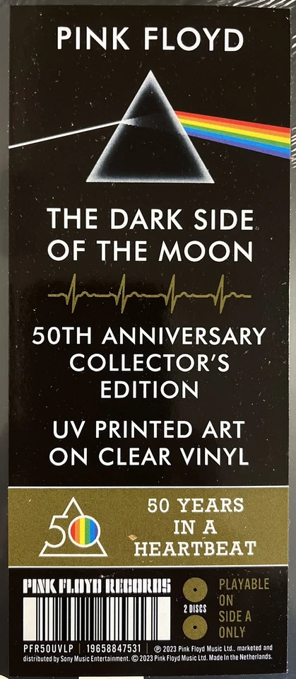 PINK FLOYD THE DARK SIDE OF THE MOON 50TH ANNIVERSARY UV CLEAR VINYL 2LP NEW - Image 3 of 4