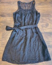 Forever 21 Dress Rory Beca Black Heart Print Tie Size Small