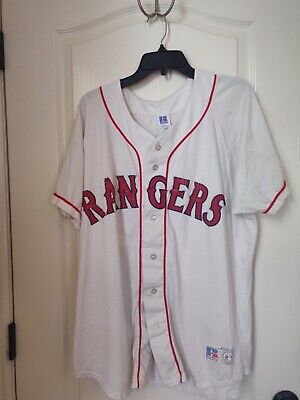 VTG Russell Athletic Texas Rangers Button Up Jersey sz L VTG Russell Athletic Texas Rangers Button Up Jersey sz L