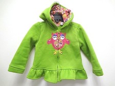 Kids Headquarters Girls Flower Colors OWL GREEN Ruffle Hoodie Jacket Size 24Mo.