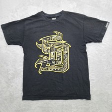 Vtg Y2K DYSE ONE Men's M Graphic T-Shirt Streetwear Graffiti Black USA Made Cali