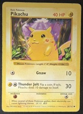Shadowless Red Cheeks Pikachu 58/102 Base Set Non Holo WoTC Pokémon 1999 HP/DMG on eBay