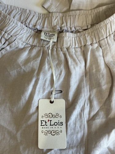 ET LOIS Elastic Waist Wide Leg | Size S | White - Picture 2 of 2