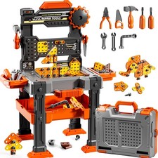 Tools Sets for Aged 3 4 5 6 7 8, 2 in 1 Workbench Toys for Toddlers 3-5, Pret...