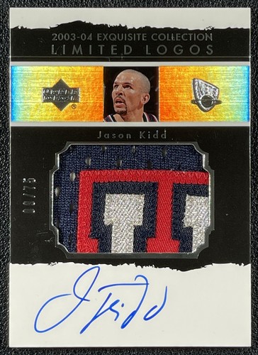 JASON KIDD 2003-04 UPPER DECK EXQUISITE COLL LIMITED LOGOS GU PATCH AUTO 9/75