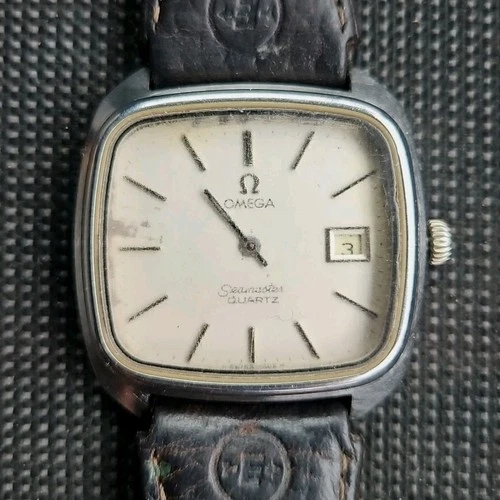 Omega Seamaster Men's Cal.1342 Vintage Quartz Watch 1979 Swiss Made TV Screen