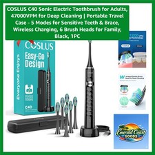 C40 Sonic Electric Toothbrush for Adults, 47000VPM for Deep Cleaning | Portab...