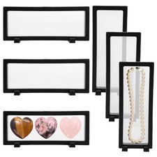 Dicunoy 6 PCS 3D Floating Display Case, Coins Stand Holder for black