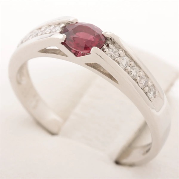 Ring Pigeon Blood Ruby 0.44 ct Diamonds 0.13 ct Platinum 950 4.7g