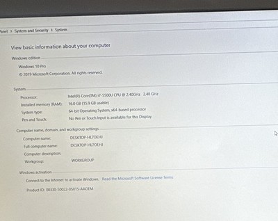 LenovoThinkPadW550s 15.6in i7-5500U 2.40GHz 16GBAM 120GB SSD 500GB HDD NO CHRGR