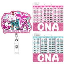 CNA Badge Reel Retractable Pink Glitter Badge Buddy Alligator Clip Nursing Gift