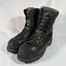 Red Wing 3527 Men's SZ 9.5 E2 Black Safety Boot Alum Toe Vibram GTX Gore-Tex