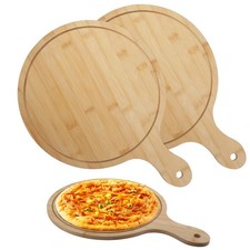 Velicber 12 Inch Bamboo Pizza Peel, 2 Pack Bamboo Pizza Paddle Spatula, Multi...